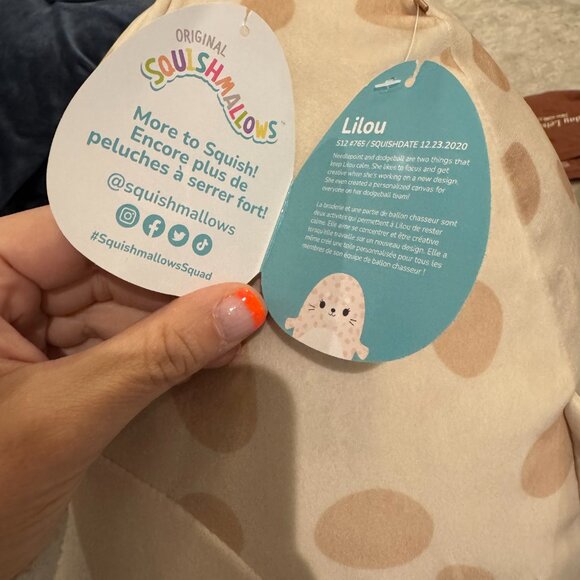 Squishmallows Lilou 12” Seal Pup Walrus Deep Sea Lion Ocean Spotted Dodgeball - Picture 8 of 13